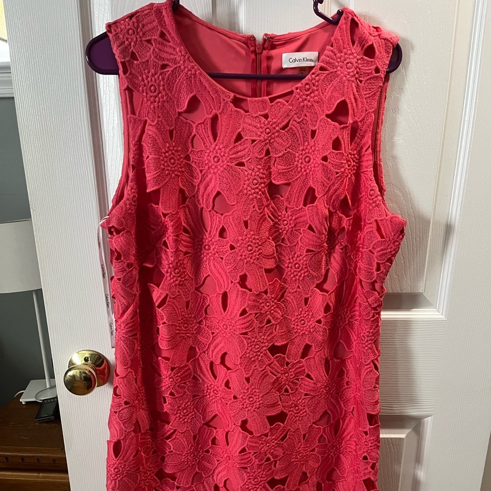 Summer dress by Calvin Klein size 12.  Embroidery looks. Fitted used only once